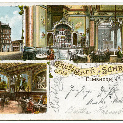 Postkarte Caf&eacute; Schrader