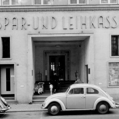 K&ouml;nigstra&szlig;e 21 Vorderfront der Sparkasse 1967