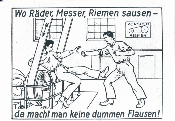 Bild vergr&ouml;&szlig;ern: Unfallgefahr durch Transmissionsriemen
