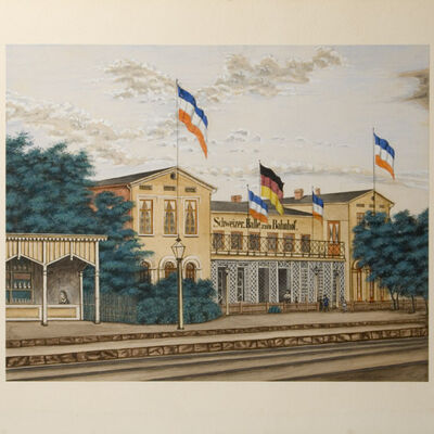 A-0363 Aquarell Schweizer Halle
